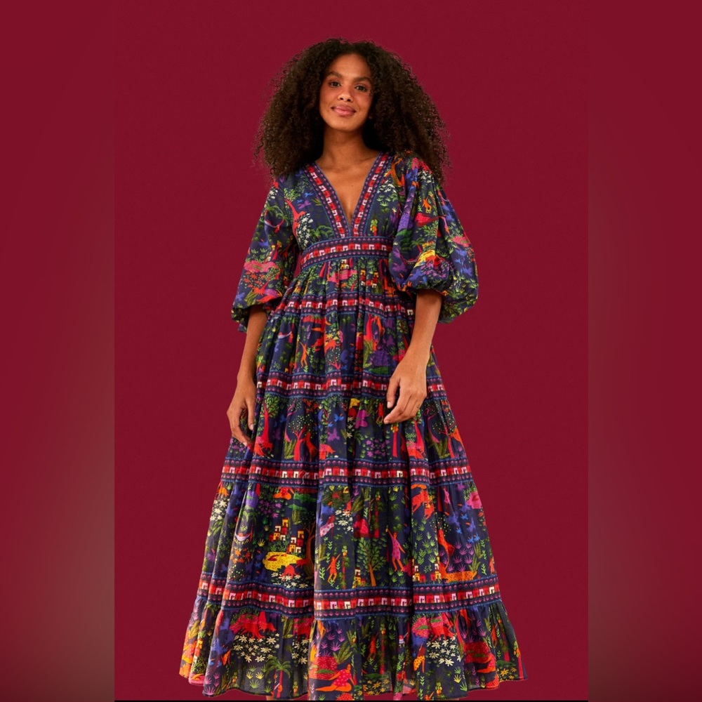 Animal Utopia V Neck Midi Dress